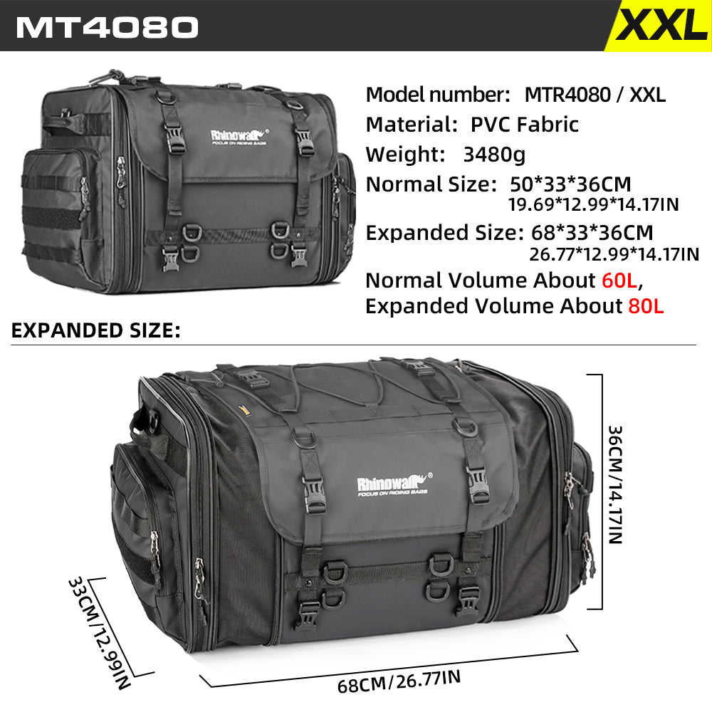 Bolso de Cola para Moto de Gran Capacidad