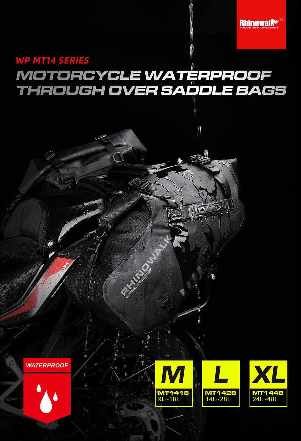Alforjas Laterales Impermeables para Moto 18/28/48L - Par/Sin Portaequipajes