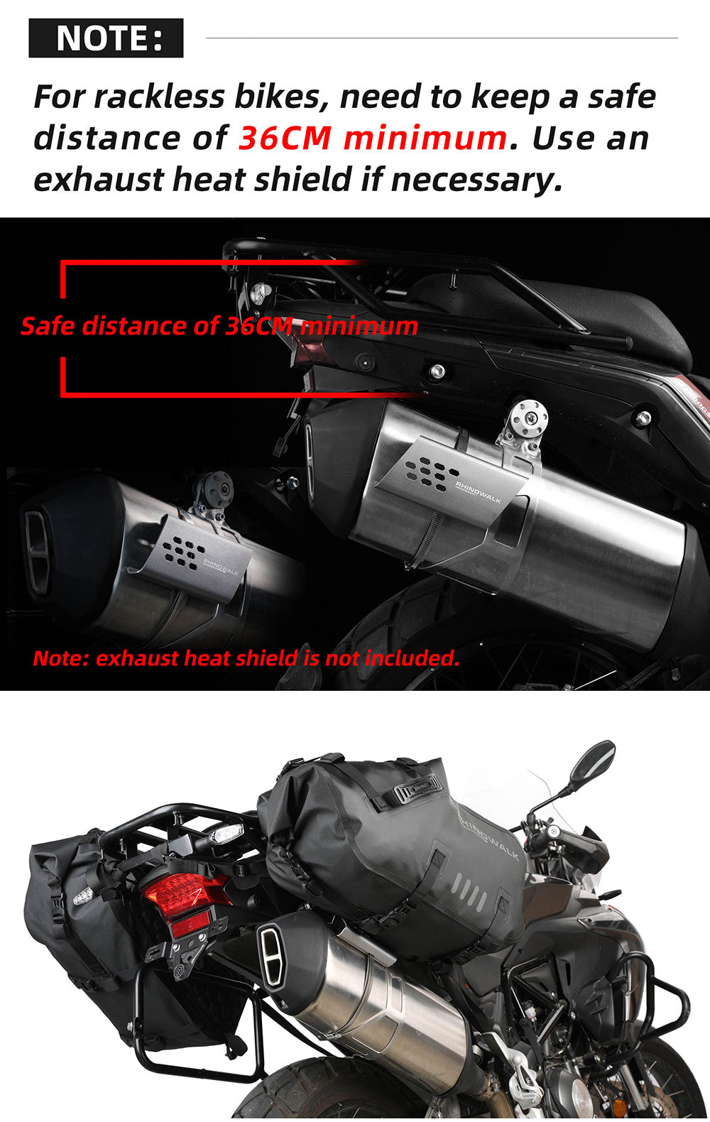 Alforjas Laterales Impermeables para Moto 18/28/48L - Par/Sin Portaequipajes