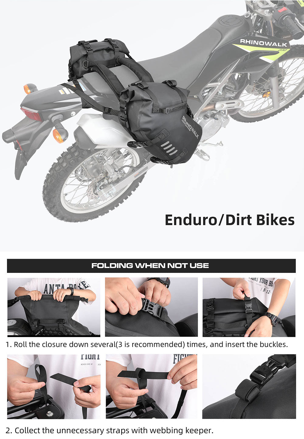 Alforjas Laterales Impermeables para Moto 18/28/48L - Par/Sin Portaequipajes