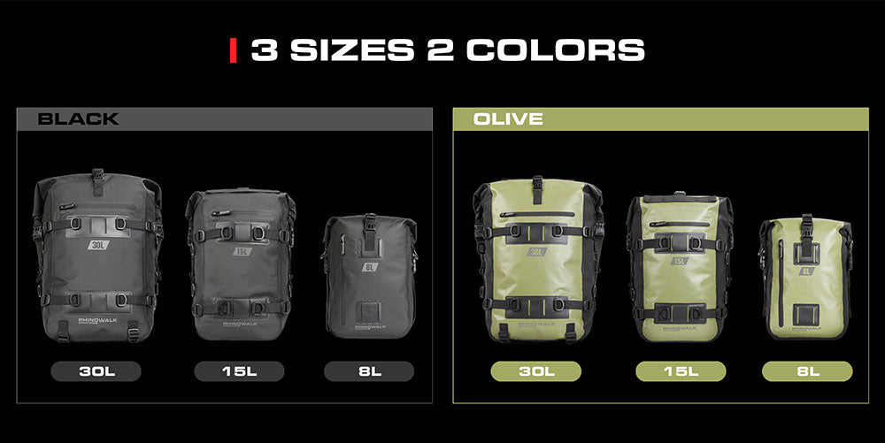 Juego de Bolsos Impermeables Modulares para Moto 8L/15L/30L