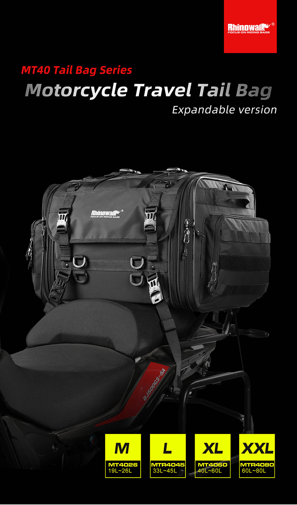 Bolso de Cola para Moto de Gran Capacidad