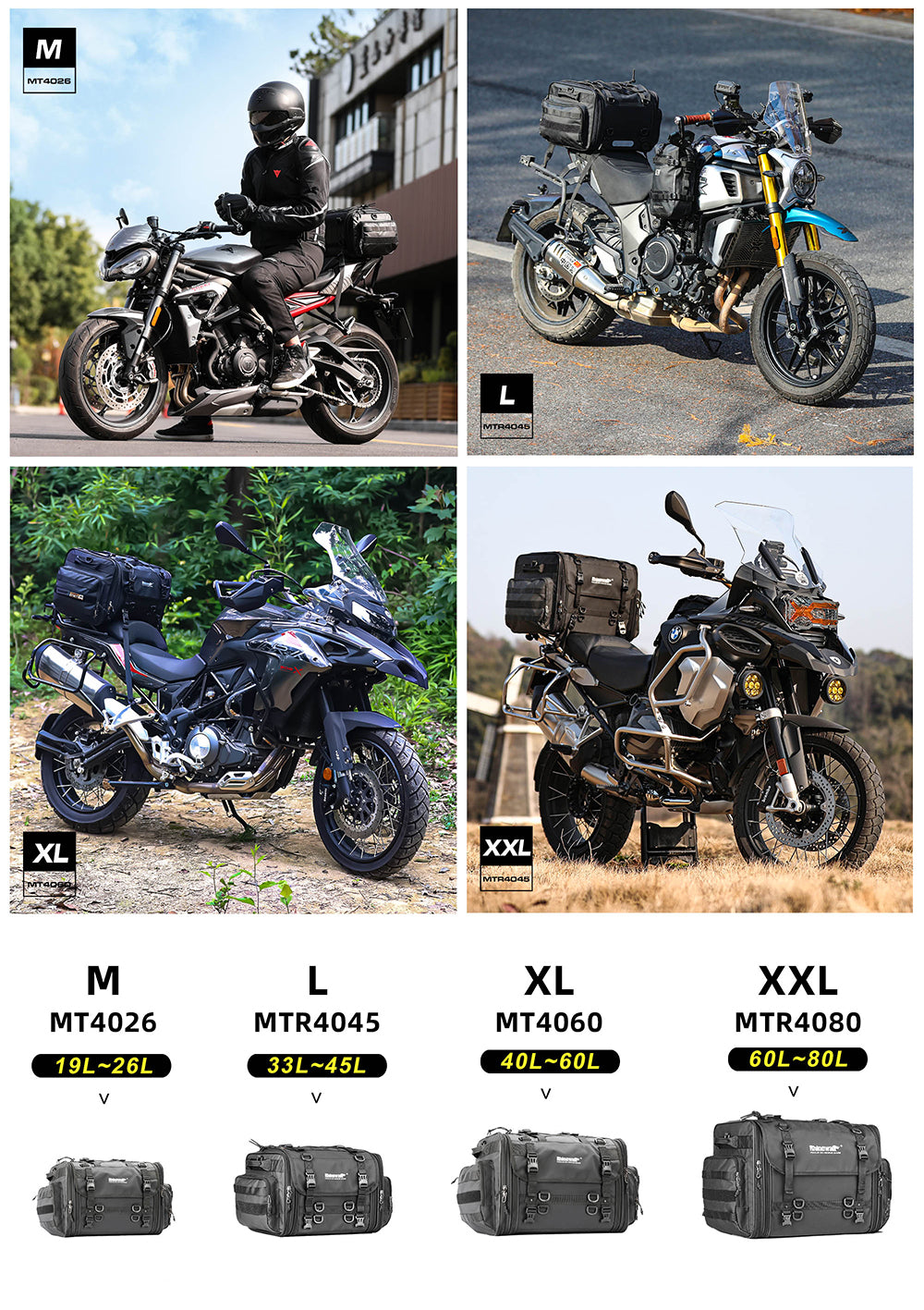 Bolso de Cola para Moto de Gran Capacidad