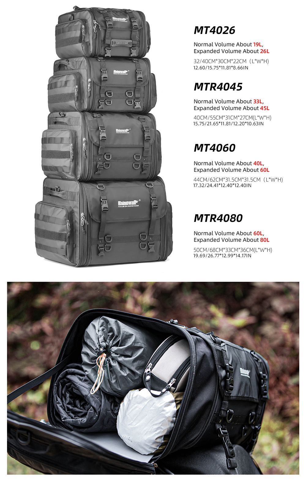 Bolso de Cola para Moto de Gran Capacidad