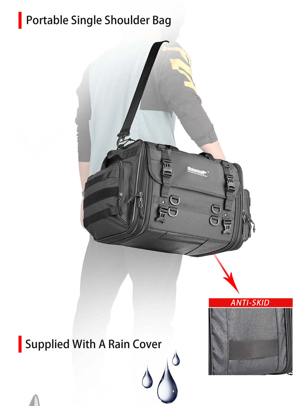 Bolso de Cola para Moto de Gran Capacidad