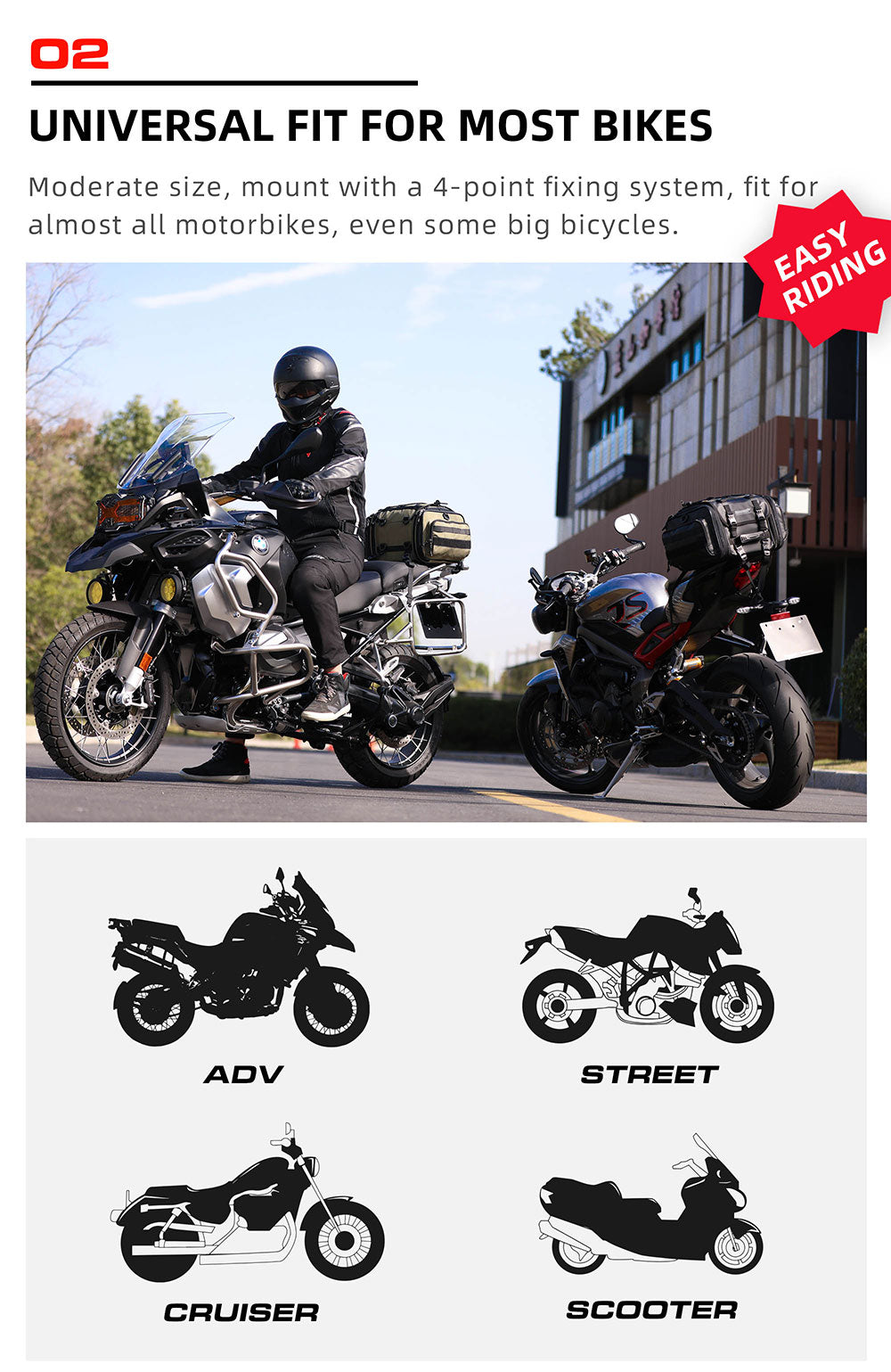 Bolso Cola para Moto 19-26L